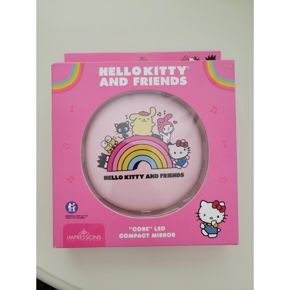 Hello Kitty Other - Hello Kitty LED Compact Mirror - Vacay Edition Rechargeable Pink NIB
